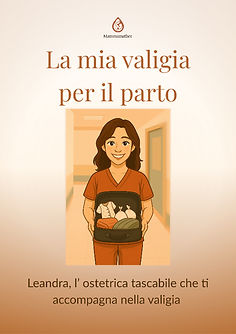 Copertina della guida gratuita Mammamather con consigli su cosa portare nella valigia per il parto.