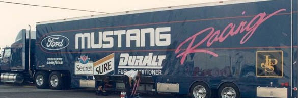 Ford Motor Racing Team Trailer with DurAlt logo