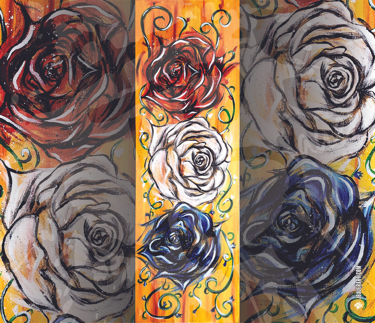 "RED, WHITE, & ROSES" 20 oz Tumbler