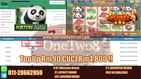 Hari2 Member Dapat Cuci Besar Ohh‼️Game Pussy888 🐼PANDA🐼 Cuci Rm4,800‼️OneTwo8 Company Bayar ‼️