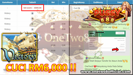 Game Pussy888 "Victory" ade ONG‼️MUNTAH💰Rm6,000 Ribu💰‼️