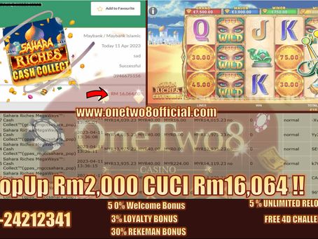 CUCI LAGI‼️💰Rm16,064💰Game Rollex11 🕌sahara riches🕌 Muntah Sampai Jadi Kaya‼️Join OneTwo8 SKRG‼️