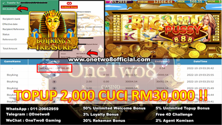 WOW‼️WOW‼️WOW‼️Game Pussy888 "BoyKing" 🎰 Kasi Cuci💰Rm30,000💰OneTwo8 💯 Memang ONG‼️