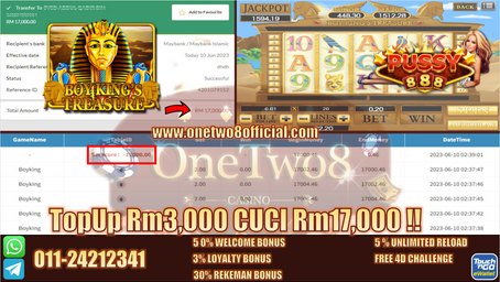 OneTwo8 Betul‼️CUN‼️Pussy888 Game🏜BoyKing🏜 Bet 2.00 Kasi Cuci 💰Rm17,000💰 PM Amoi Skrg🔥ONG ONG🔥
