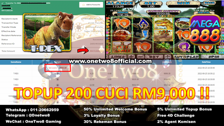 Game "TREX" dalam Mega888 Ade ONG‼️MUNTAH💰Rm9,000 Ribu💰Member Ikut Tips Kami, Tiap Hari Dapat Cuci‼️
