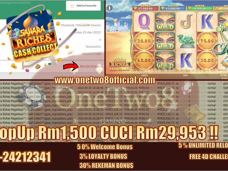 OneTwo8 Tak Habis-Habis MUNTAH‼️Game Rollex11 🕌SAHARA RICHES🕌 Bagi CUCI 💰Rm29,953💰Game BET 100🔥
