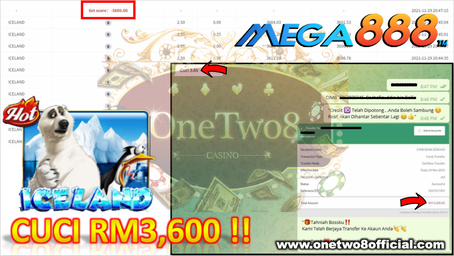 Hari ini Game Mega888"Iceland" ade ONG‼️MUNTAH💰3,600 Ribu💰Ikut Tips, Tiap Hari Dapat Cuci Besar‼️