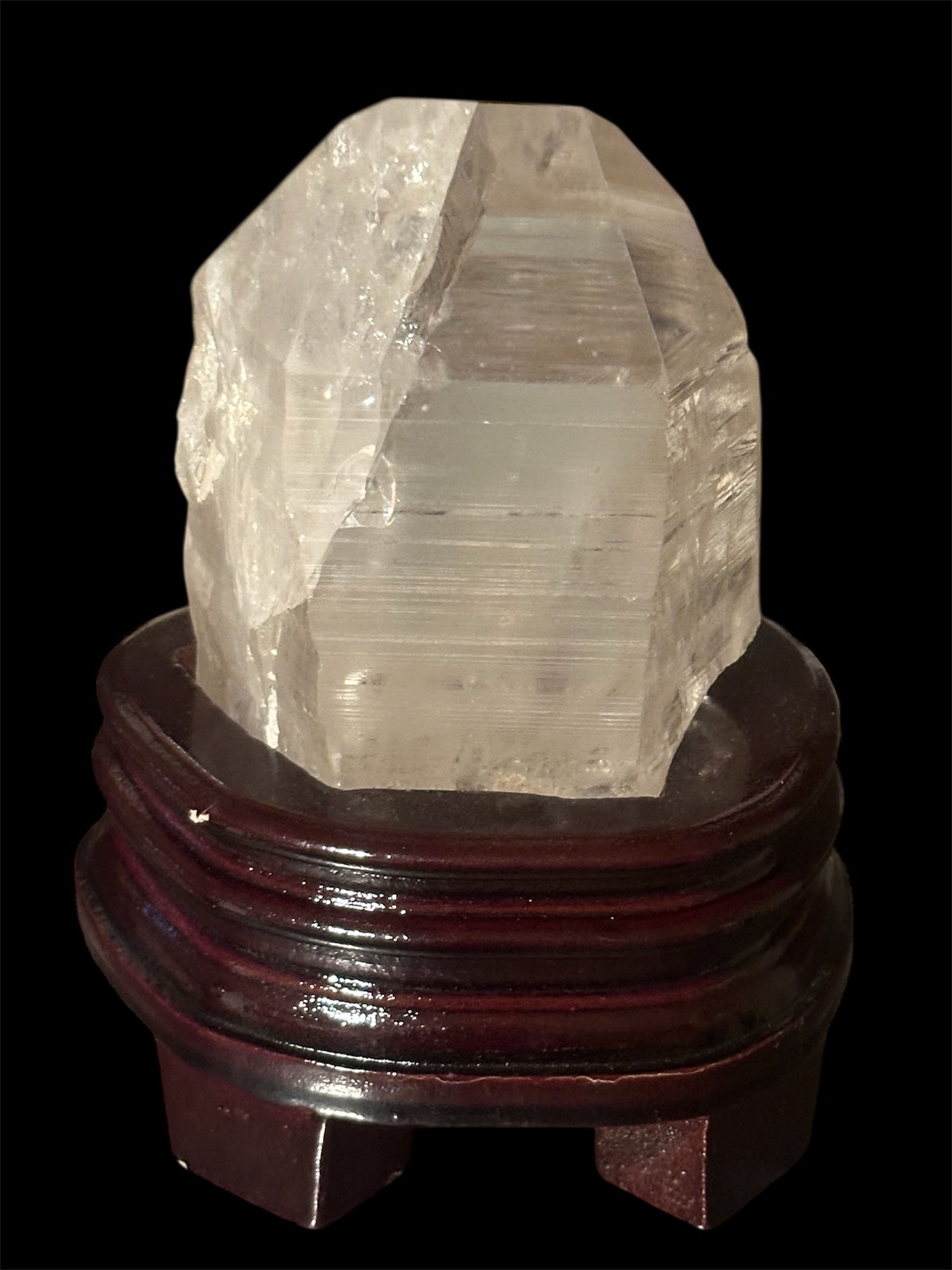 Lemurian quartz on stand  