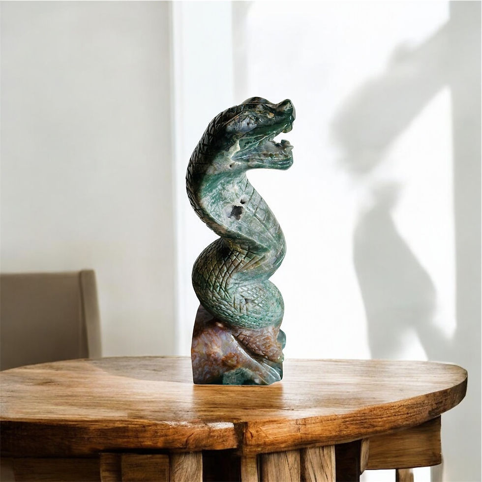 Extra large moss agate snake