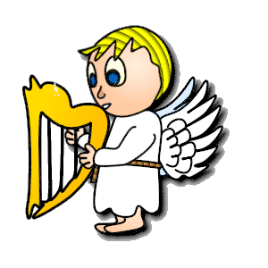 Angel playing the harp