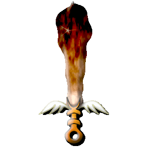 Angel sword on fire