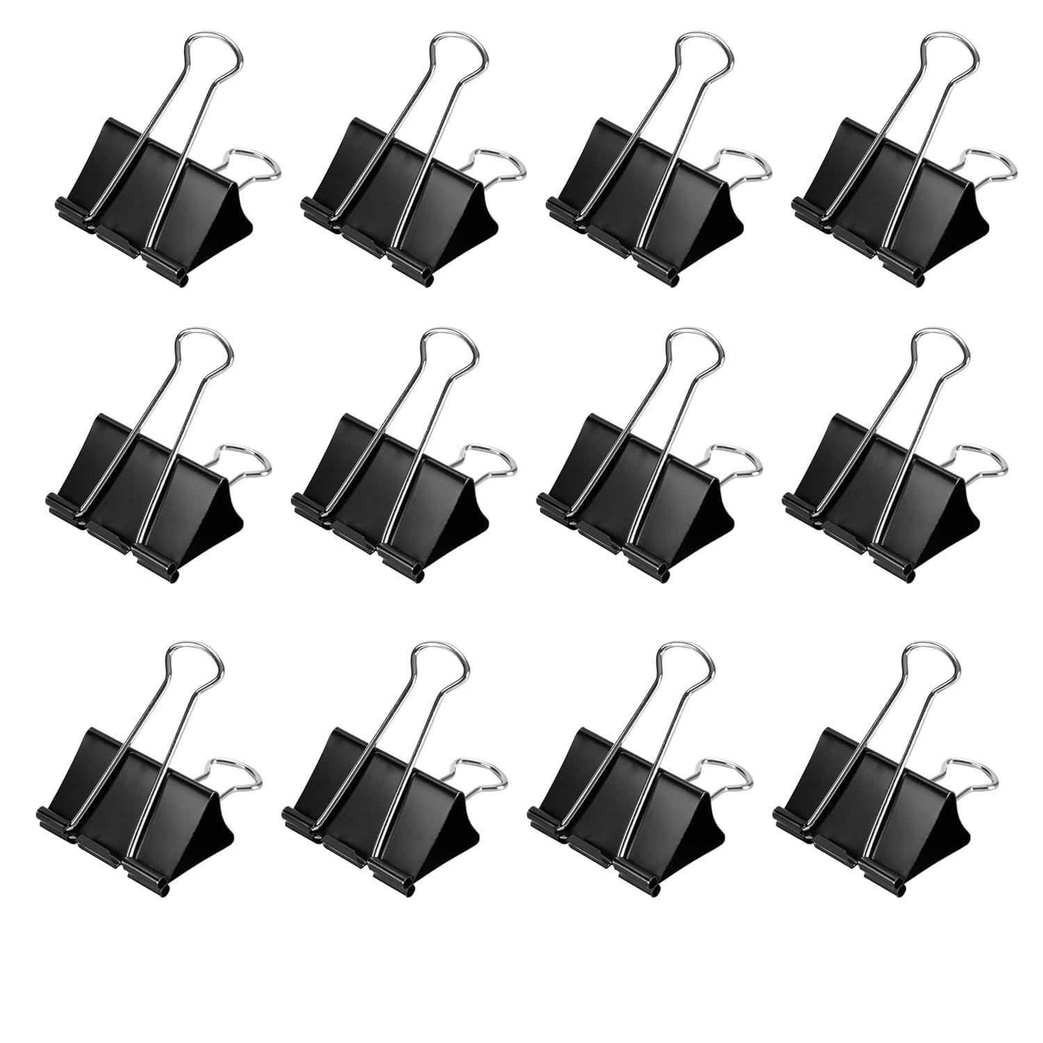 32mm Black Binder Clips, Metal Paper Clamps for Files, Documents & Office Use (P
