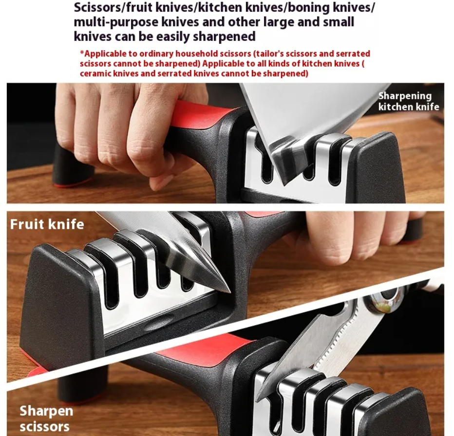 Miniature : Aiguiseur de Couteaux Multifonctionnel Quatre Parties