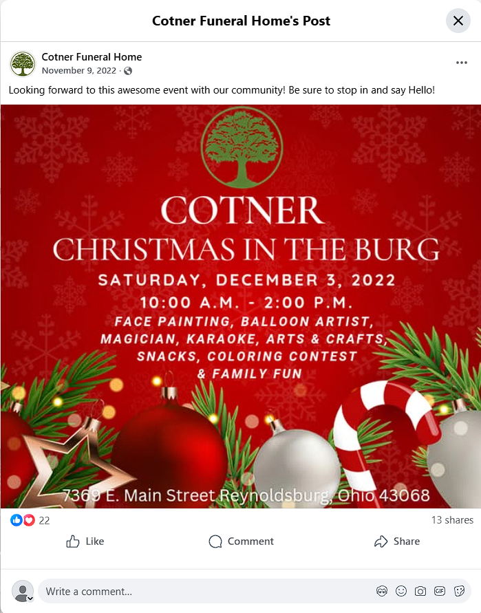 Cotner Funeral Home Post One