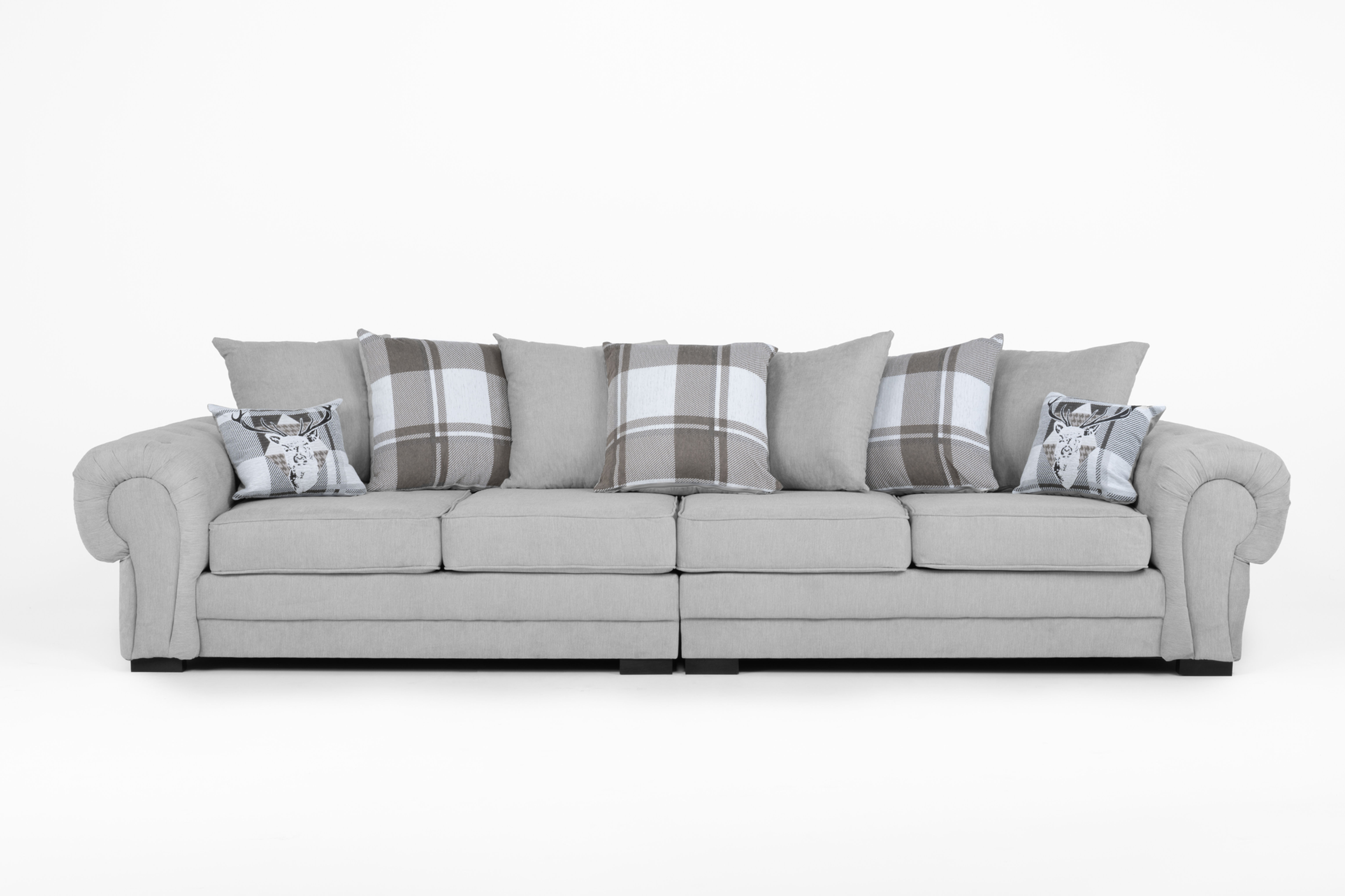 VICTORIA - 4 Seater Sofa Scatter Back Silver