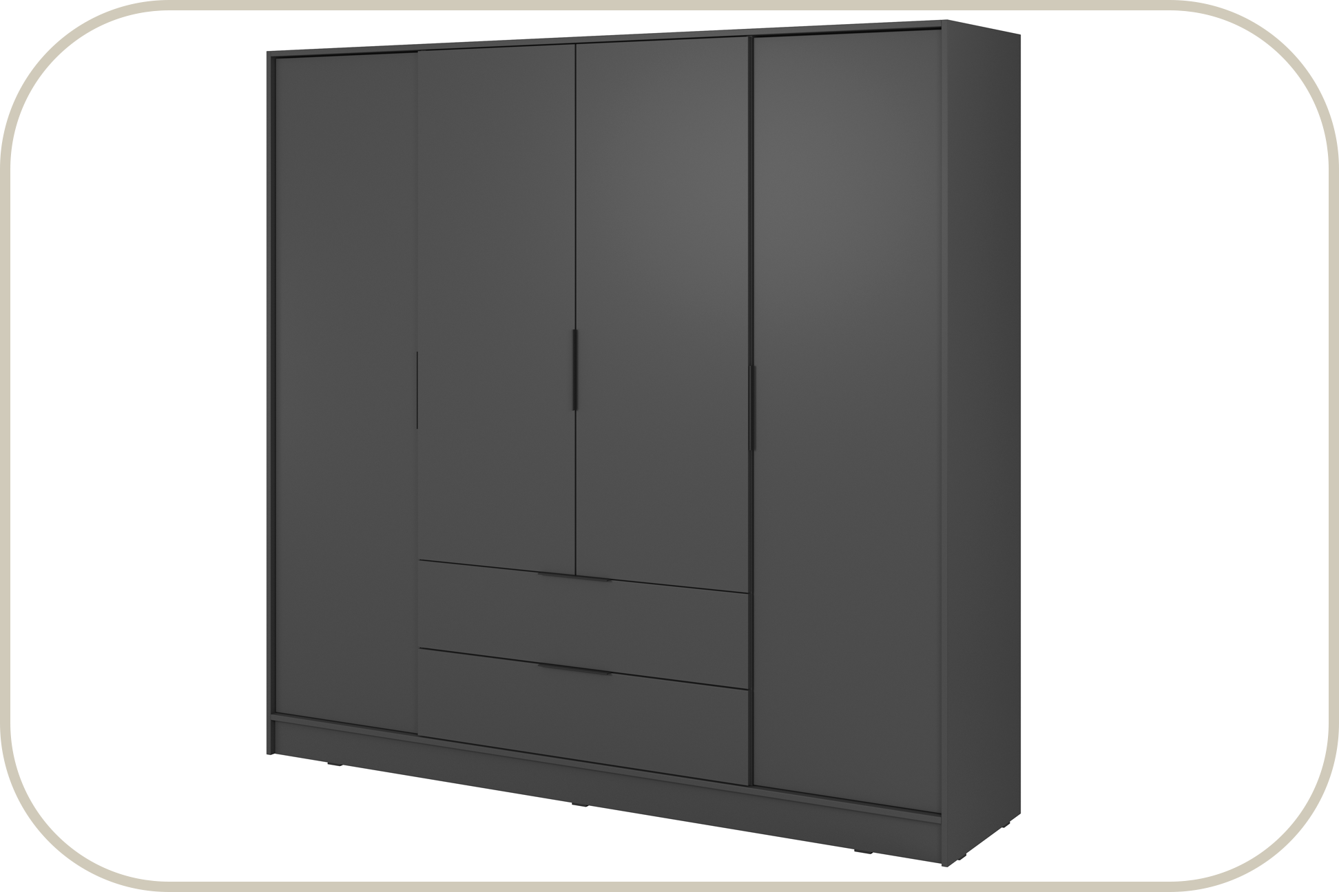 KELLY III - 206CM - GRAPHITE - WARDROBE