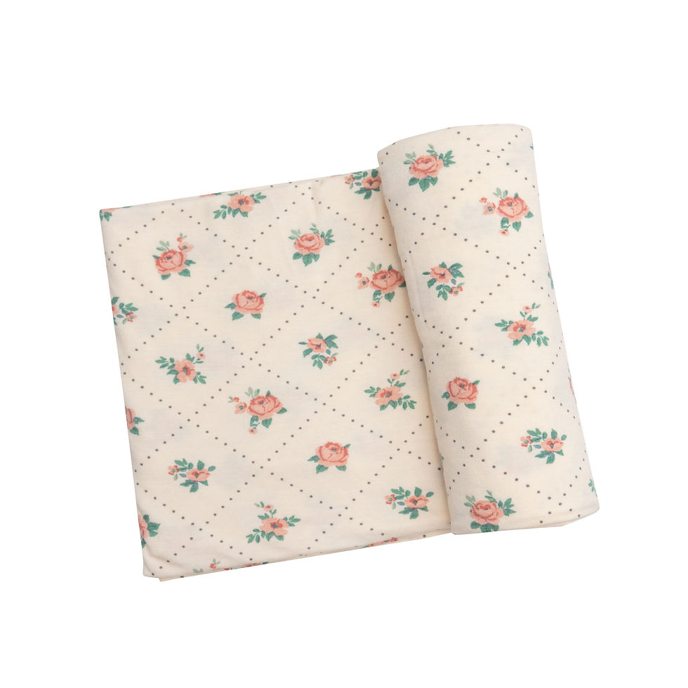 Rose Dot Grid Swaddle Blanket