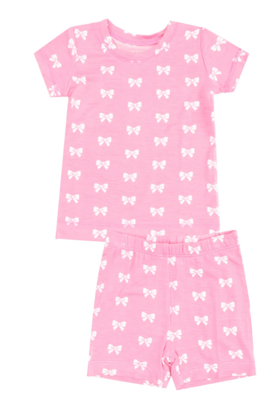 Pink Bows Loungewear Short Set