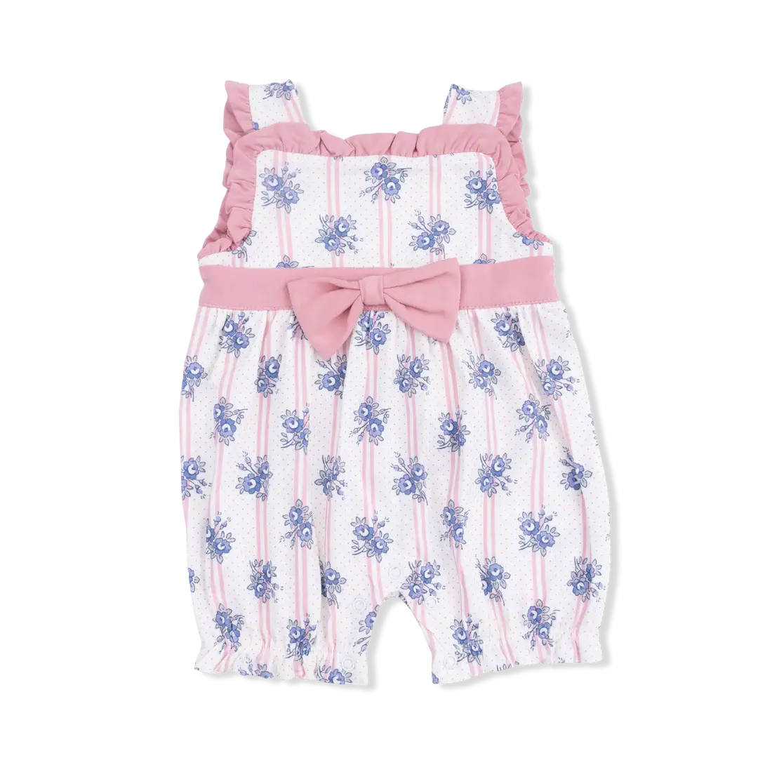 Stripe Dot Roses - Bow Playsuit