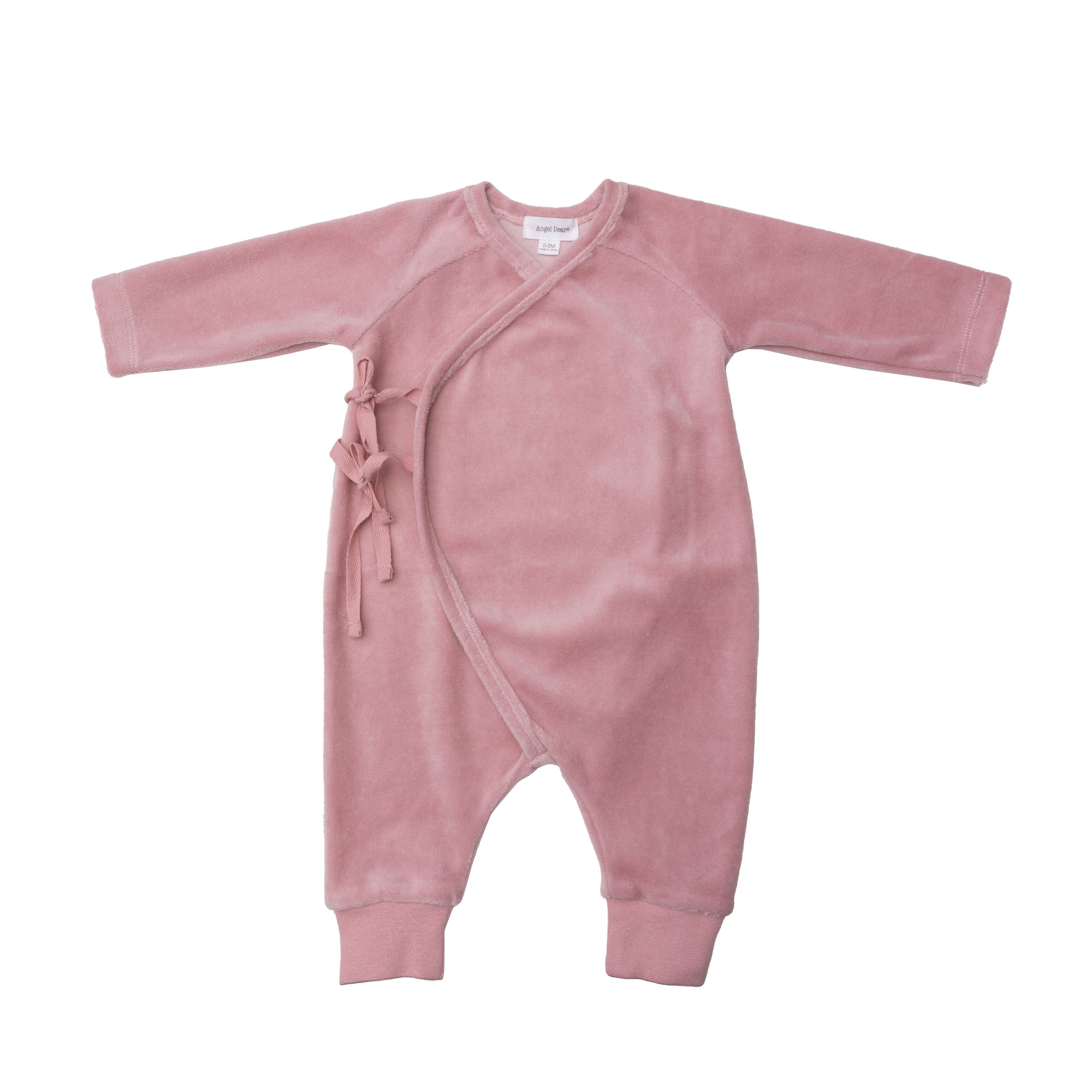 Pink Blush Velour Wrap Coverall