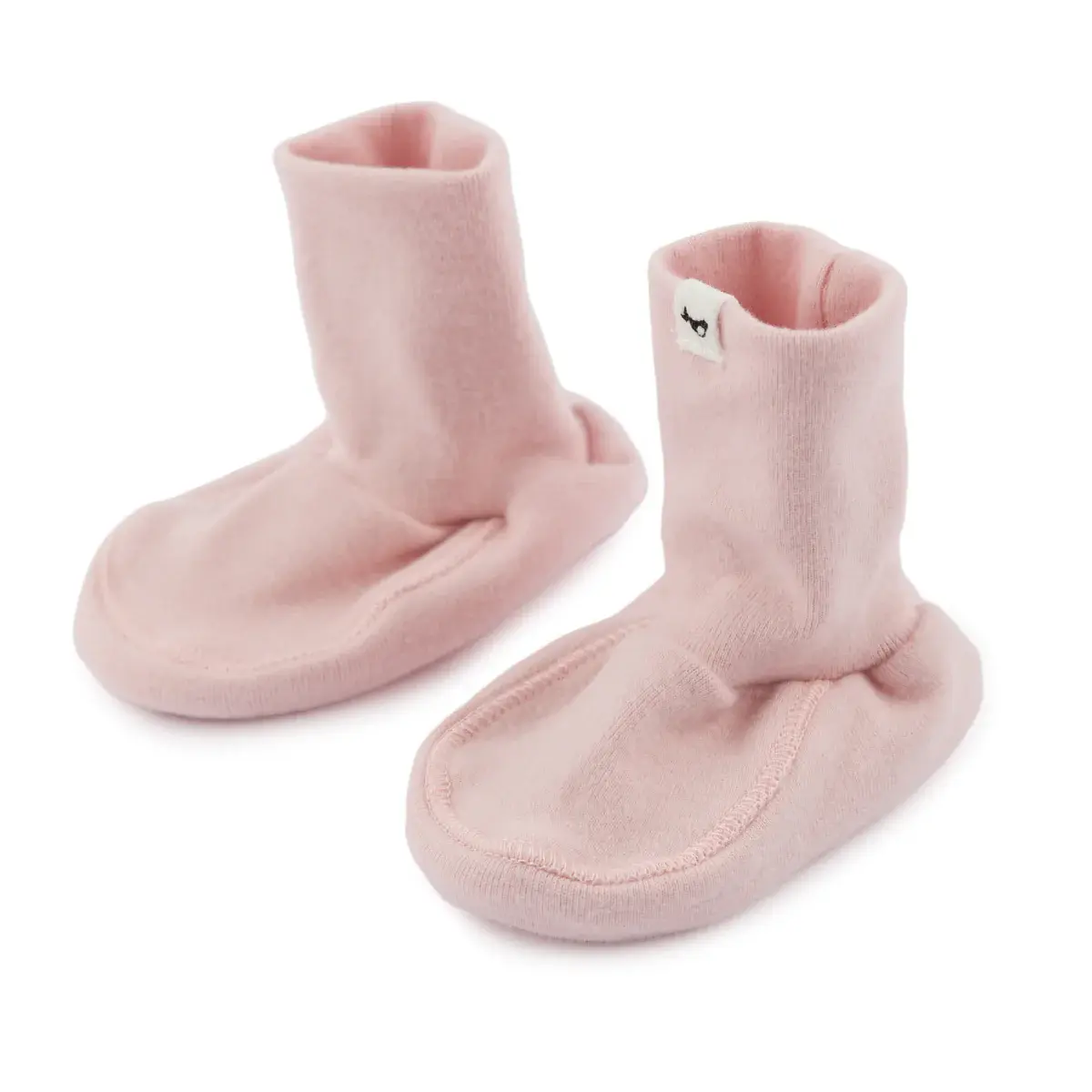 Dusty Pink Cotton Baby Booties