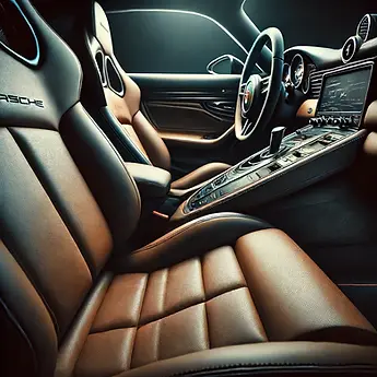 DALL·E 2024-06-14 19.03.35 - A detailed shot of a Porsche's interior, focusing on the clea