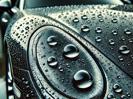 DALL·E 2024-06-14 18.57.53 - An image of a Porsche with water droplets beading off its sur