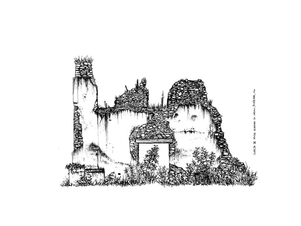 Igreja em ruínas em Porteiras, MG