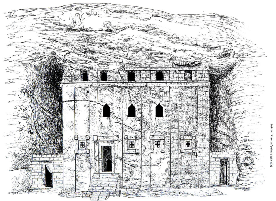 Bete Abba Libanos (House of Abbot Libanos),
Kingdom of Axum, Ethiopia
12°01'52.6"N 39°02'42.7"E
carved on solid Stone
12th century