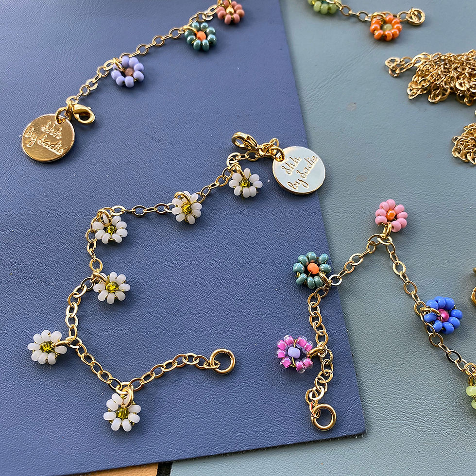 Thumbnail: Bead Flower Chain Necklace / Bracelet