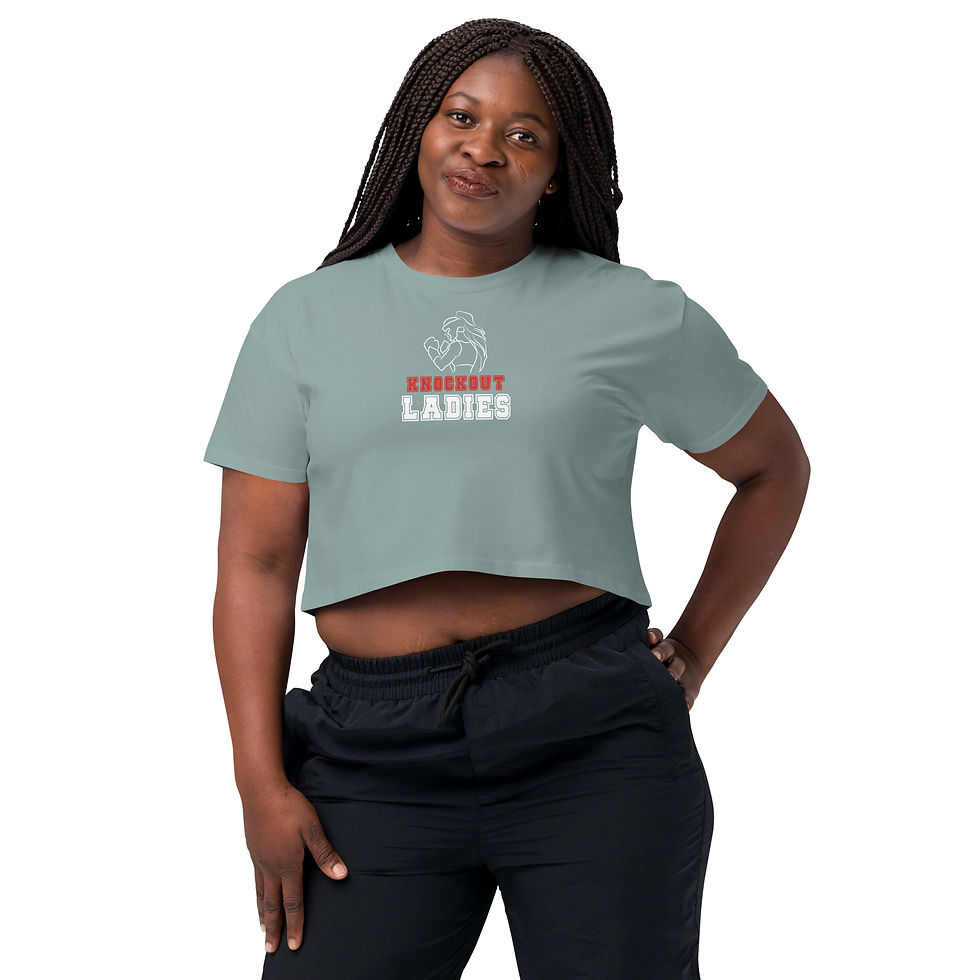 Thumbnail: "Knockout Ladies WHITE LOGO" crop top