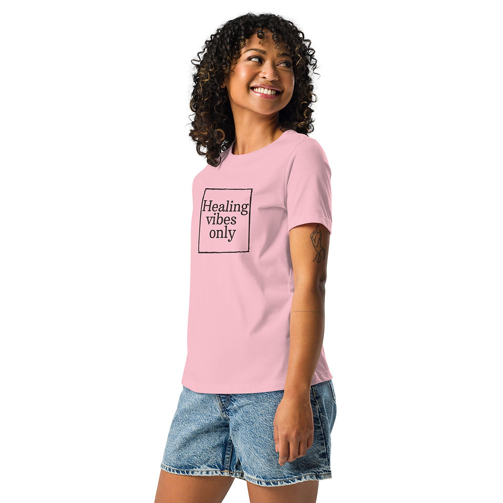 Thumbnail: “Healing Vibes Only" Women’s T-Shirt – Empowering Self-Care for Inner Peace 