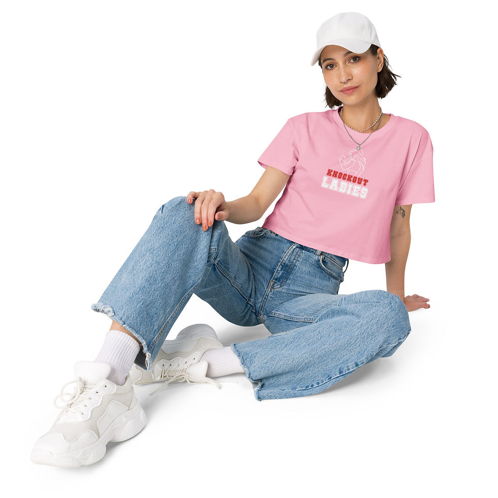 Thumbnail: "Knockout Ladies WHITE LOGO" crop top