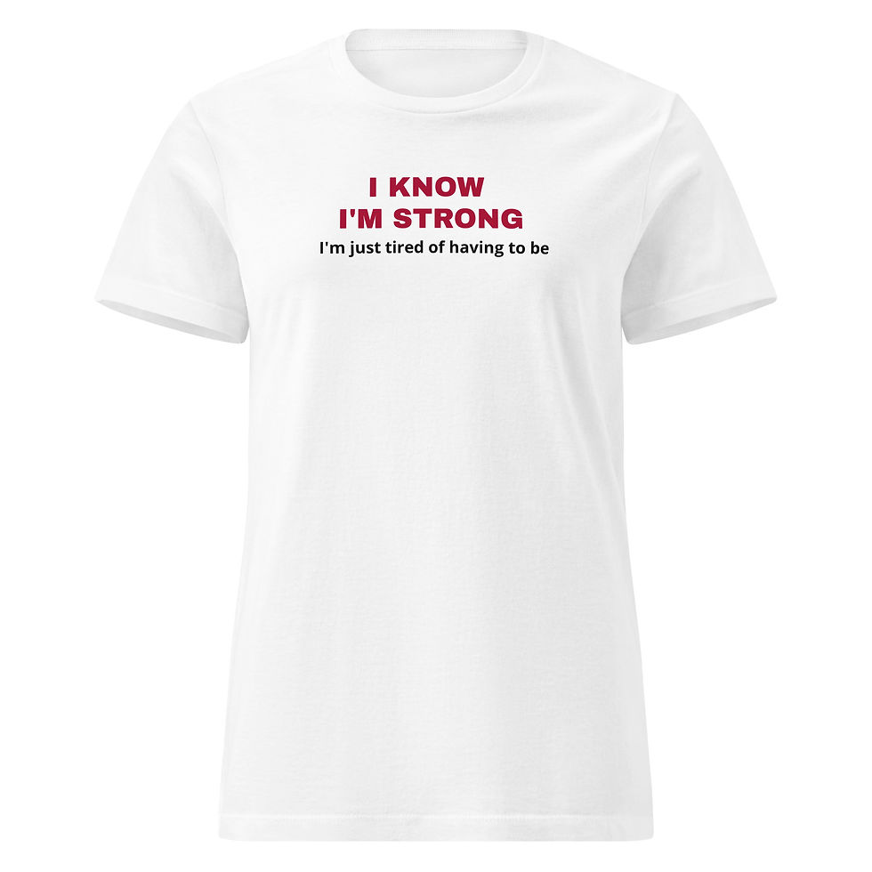 Thumbnail: “I Know I’m Strong" Women’s T-shirt - Mental Health & Burnout Awareness