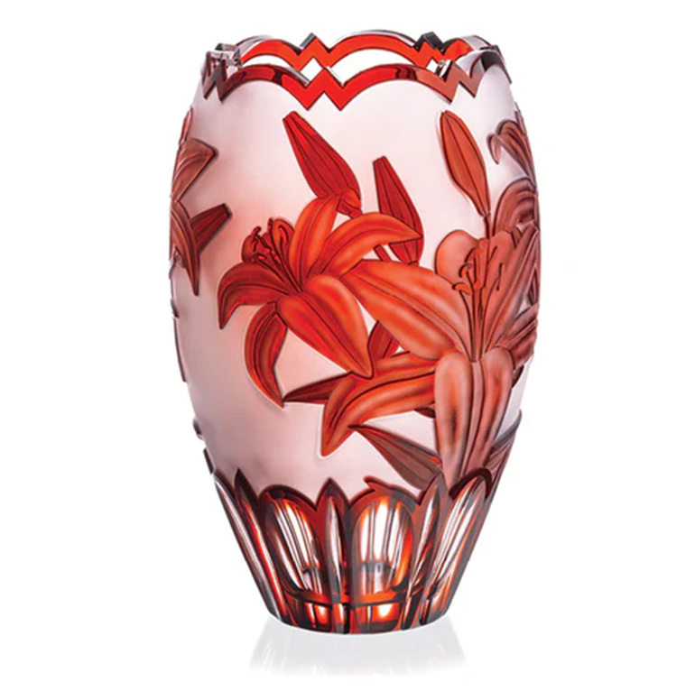 Lilly Hand-Cut Crystal Vases for sale 300mm - Ruby