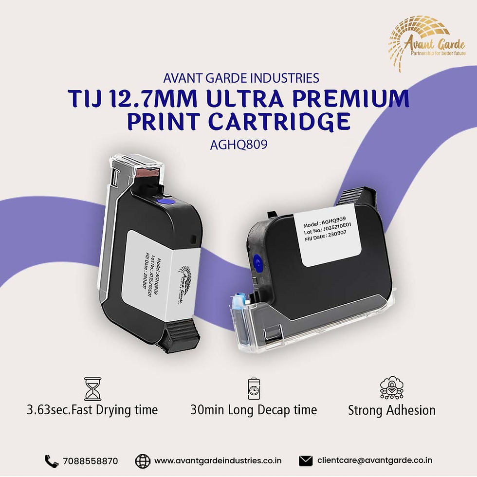 Thumbnail: Avant Garde 12.7mm Blue Solvent Based Ink Cartridge for Thermal Inkjet Printer