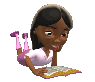 girl reading book on floor animated.gif