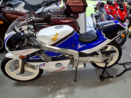 Adding the final touches to complete the Honda CBR-EVR.