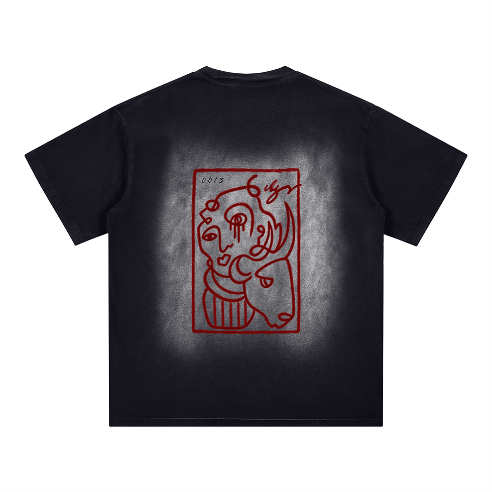 Thumbnail: 'With Bull' Limited Edition 00/3 Square Patch Monkey Washed T-Shirt