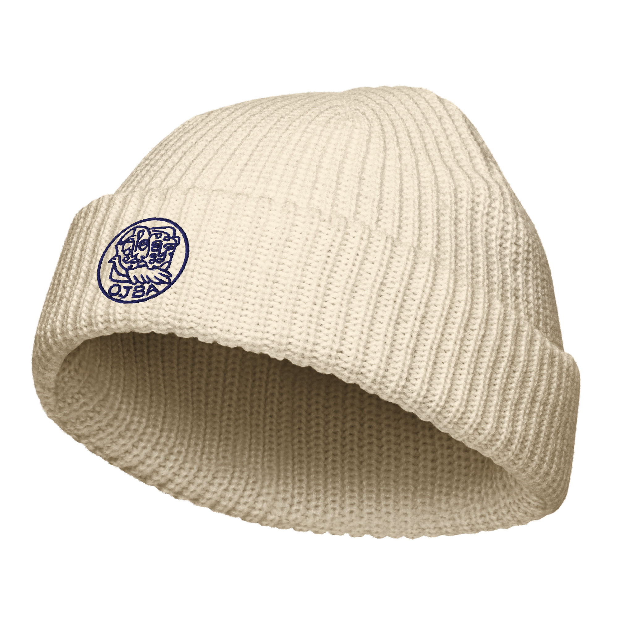 OJBA Original 00/1 Embroidered Fisherman Beanie in Ecru