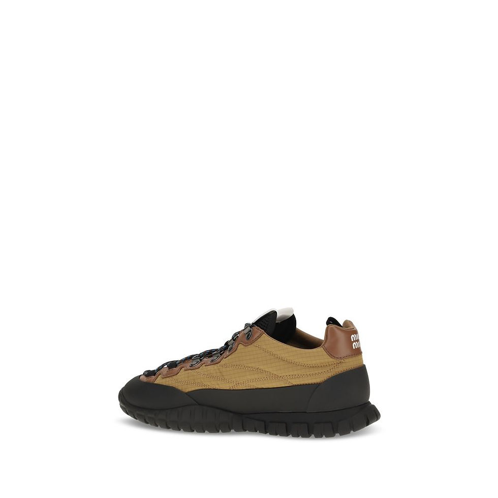 Thumbnail: Miu Miu Beige Polyamide Athletic Sneakers