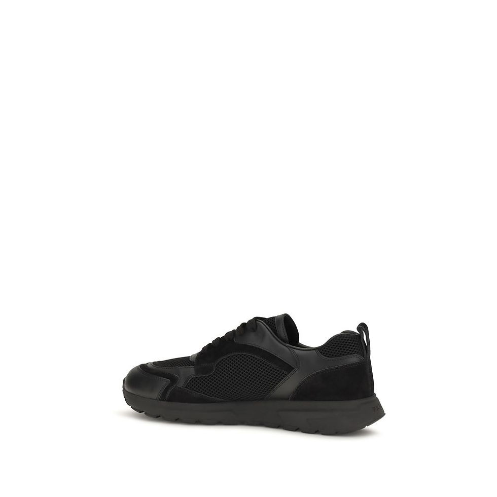 Thumbnail: Black Fabric Athletic Sneakers