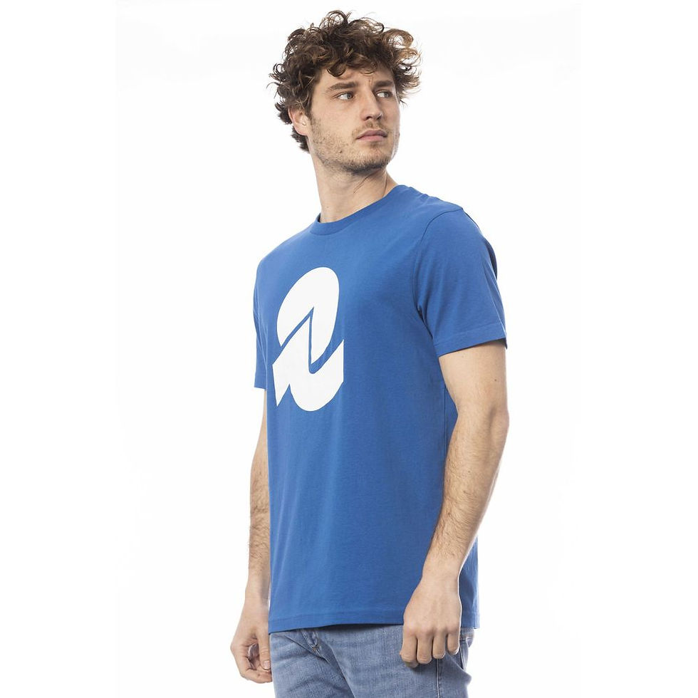 Thumbnail: Blue Cotton Men's T-Shirt