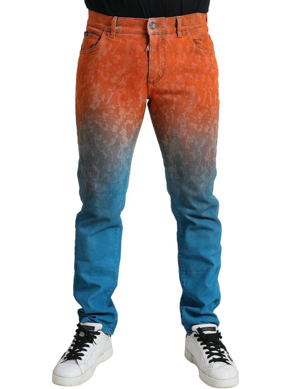 Thumbnail: Multicolor Ombre Cotton Slim Fit Denim Jeans