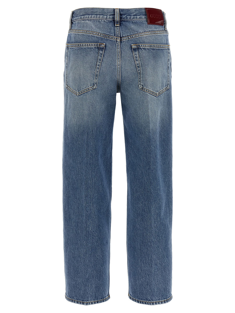 Thumbnail: Gucci Blue Cotton Straight-Leg Jeans