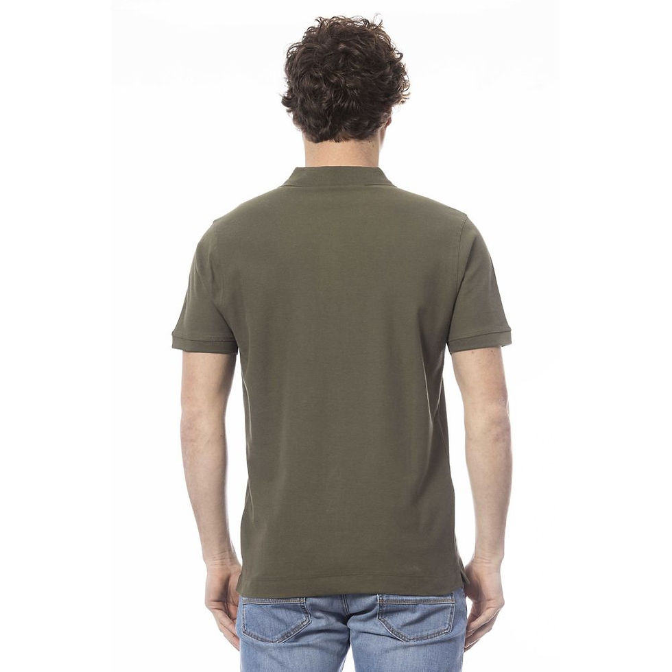 Miniatura: Green Cotton Men Polo Shirt