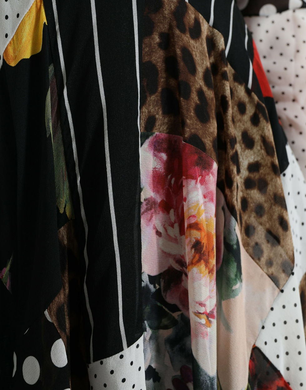 Miniatura: Multicolor Patchwork Floral Leopard Dress