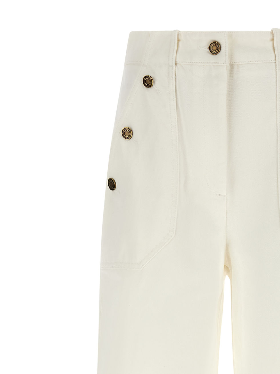 Thumbnail: Max Mara White Cotton Flared Pants