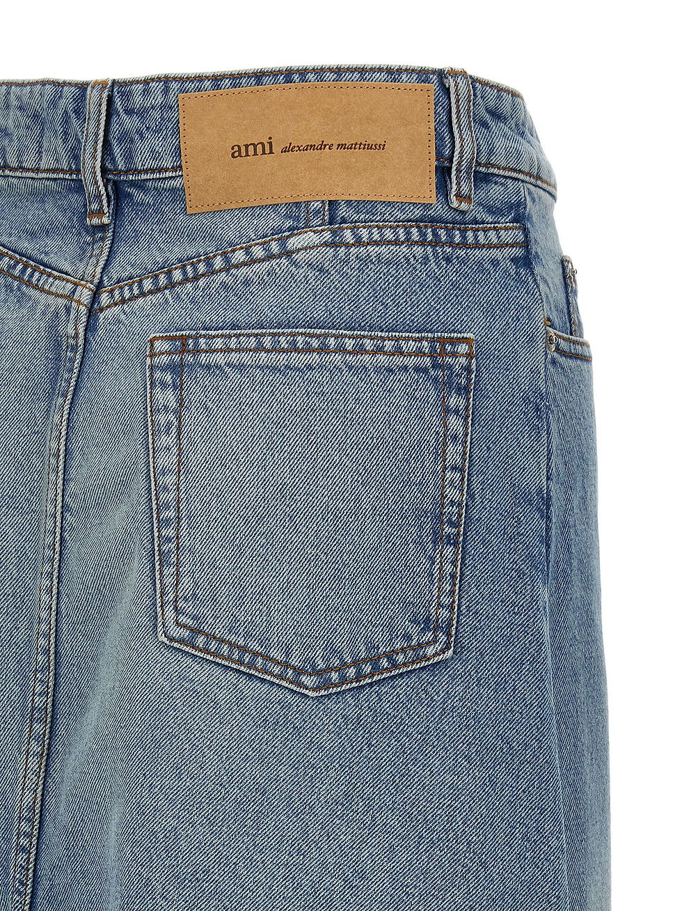 Thumbnail: Ami Paris Blue Cotton Midi Skirt