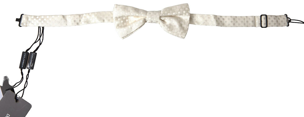 Miniatura: Ivory Fantasy Pattern Adjustable Neck Papillon Bow Tie